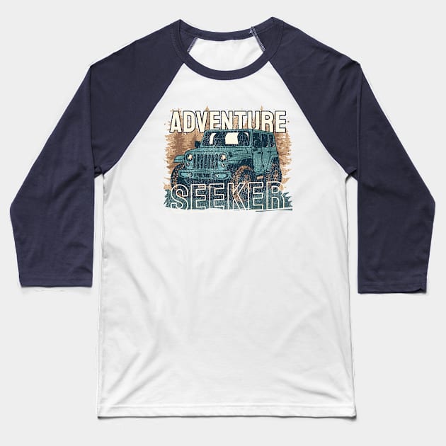 Adventure Seeker Baseball T-Shirt by Sergeinker